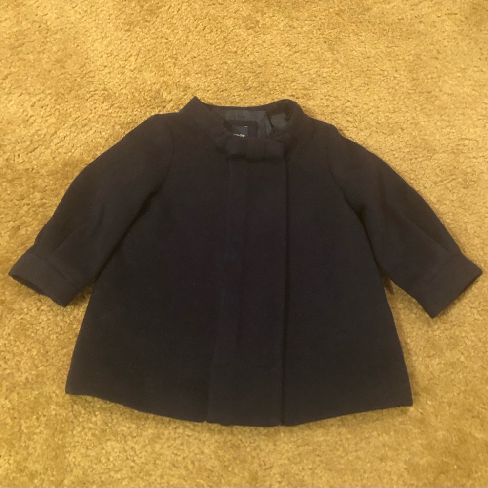 BABY GAP bow collared, snap button peacoat
